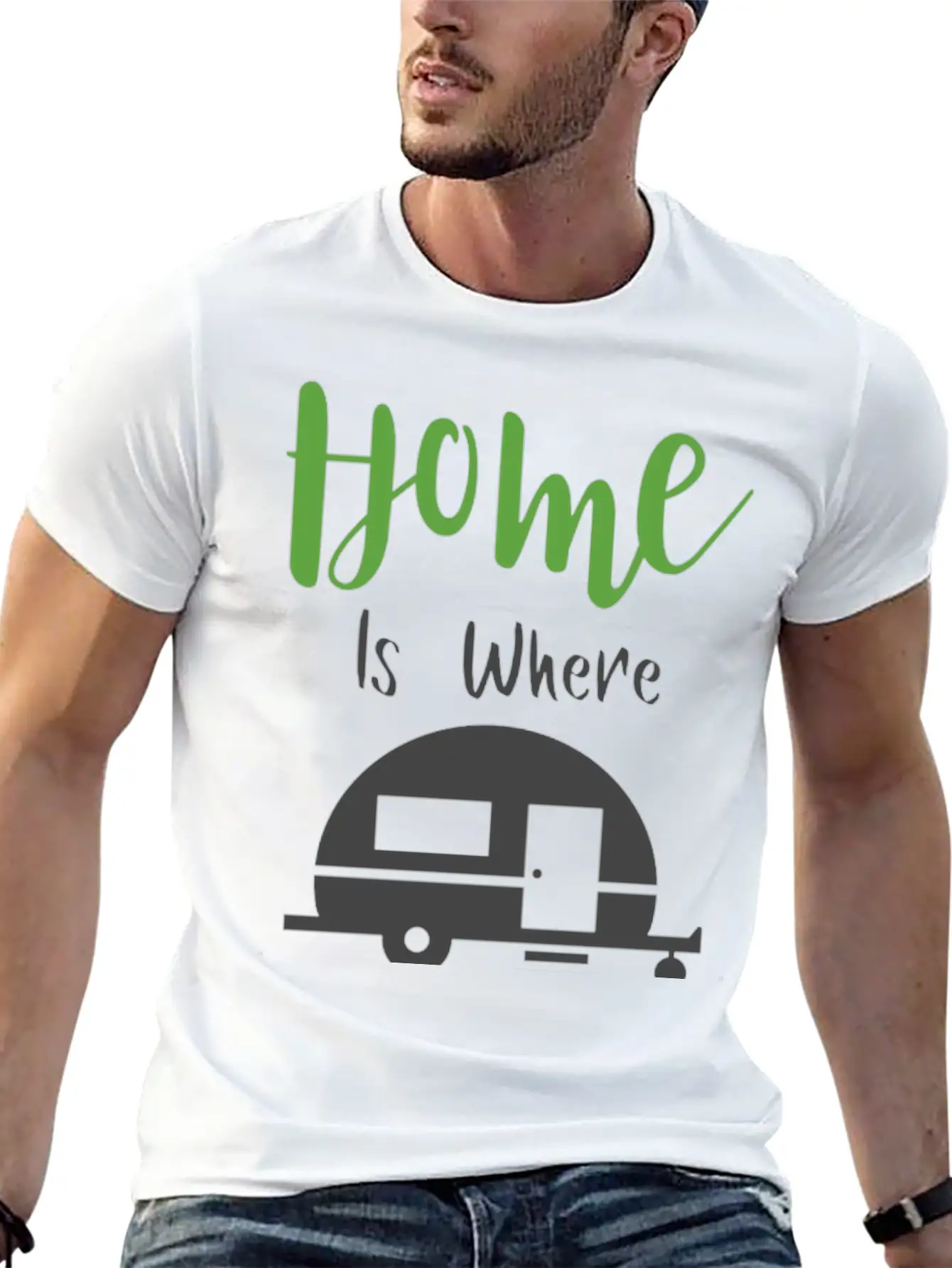 HOME IS WHERE WE PARK H Classic Cotton Tee – Unisex Comfort For Any Season