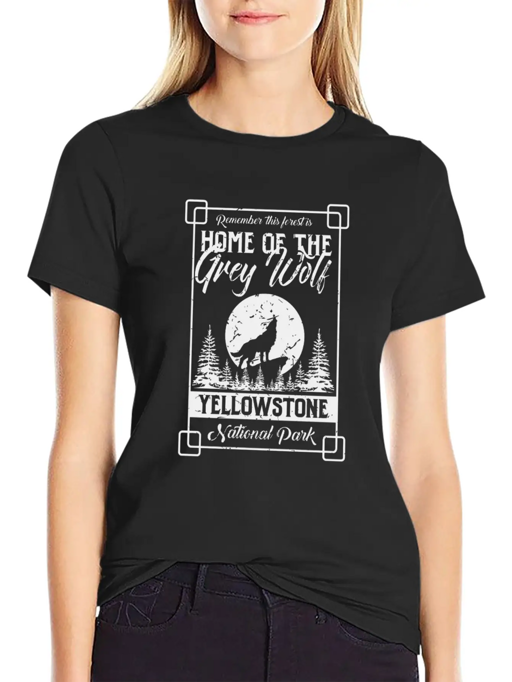 Home Of The Grey Wolf Yellowstone National Park Gi Essential Cotton Tee For Daily Outfits – Unisex Style
