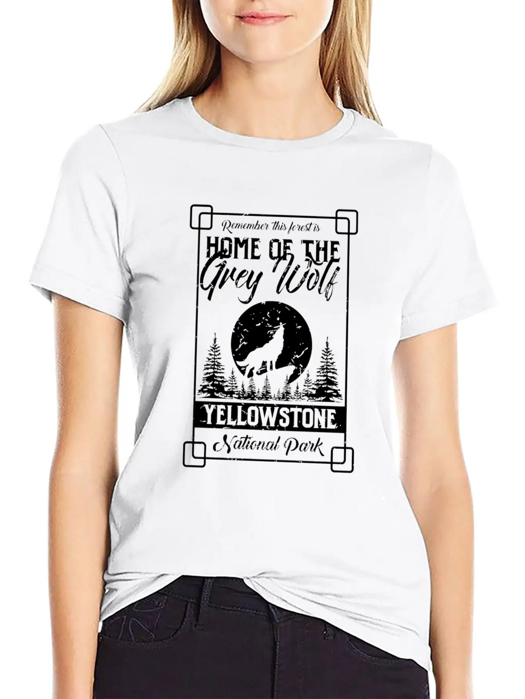 Home Of The Grey Wolf Yellowstone National Park Gi Essential Cotton Tee For Daily Outfits – Unisex Style