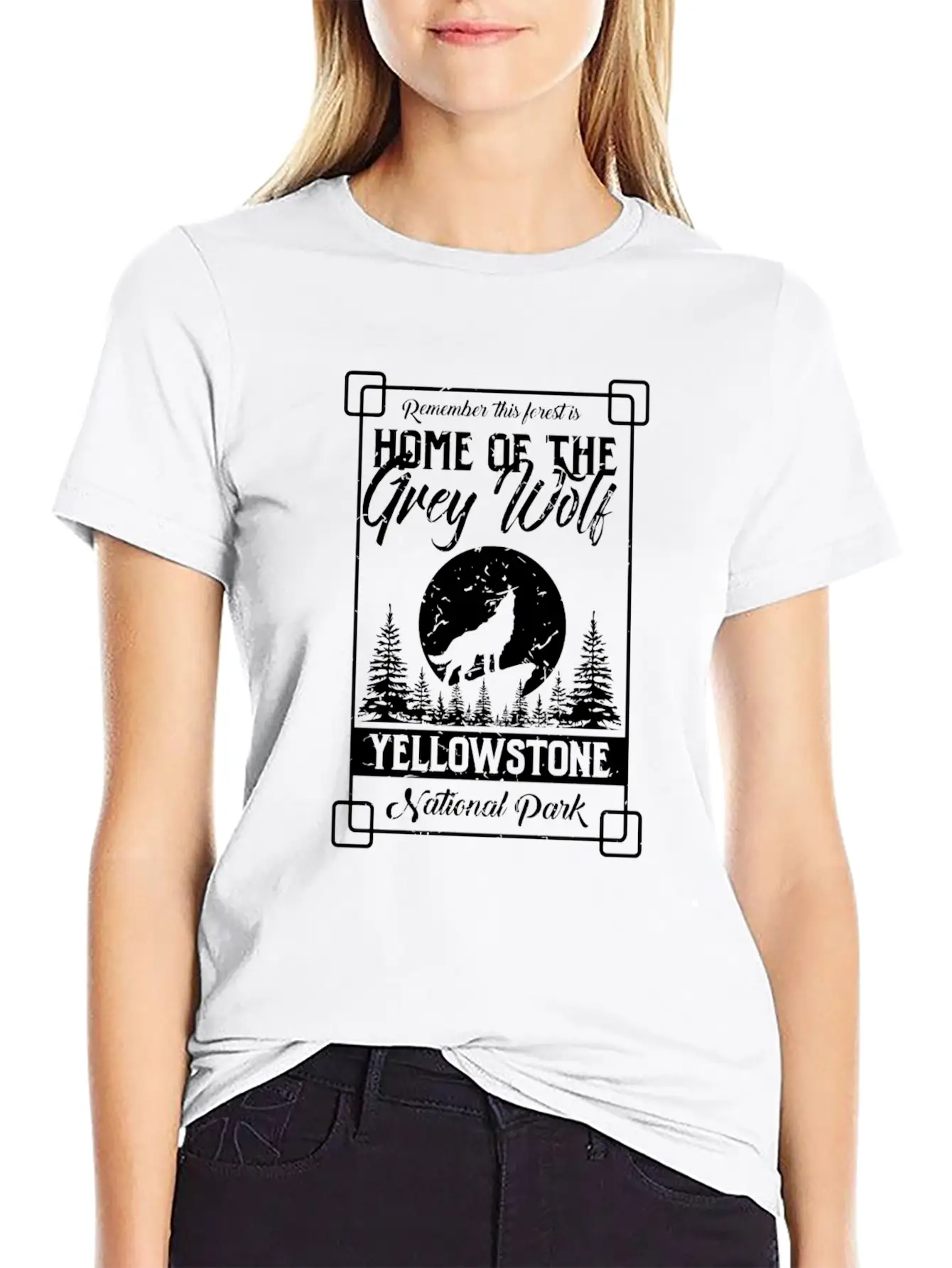 Home Of The Grey Wolf Yellowstone National Park Gi Essential Cotton Tee For Daily Outfits – Unisex Style