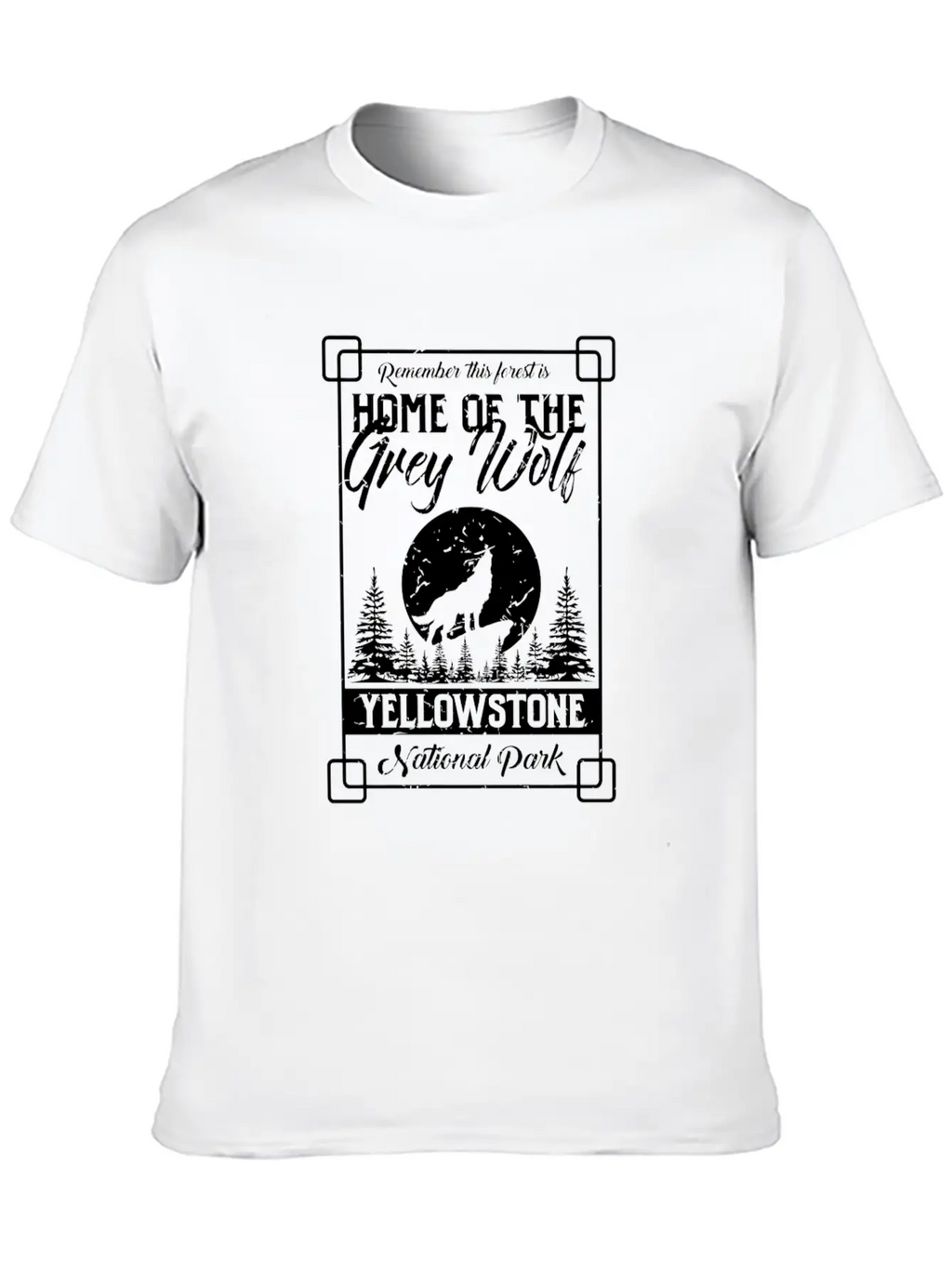 Home Of The Grey Wolf Yellowstone National Park Gi Essential Cotton Tee For Daily Outfits – Unisex Style