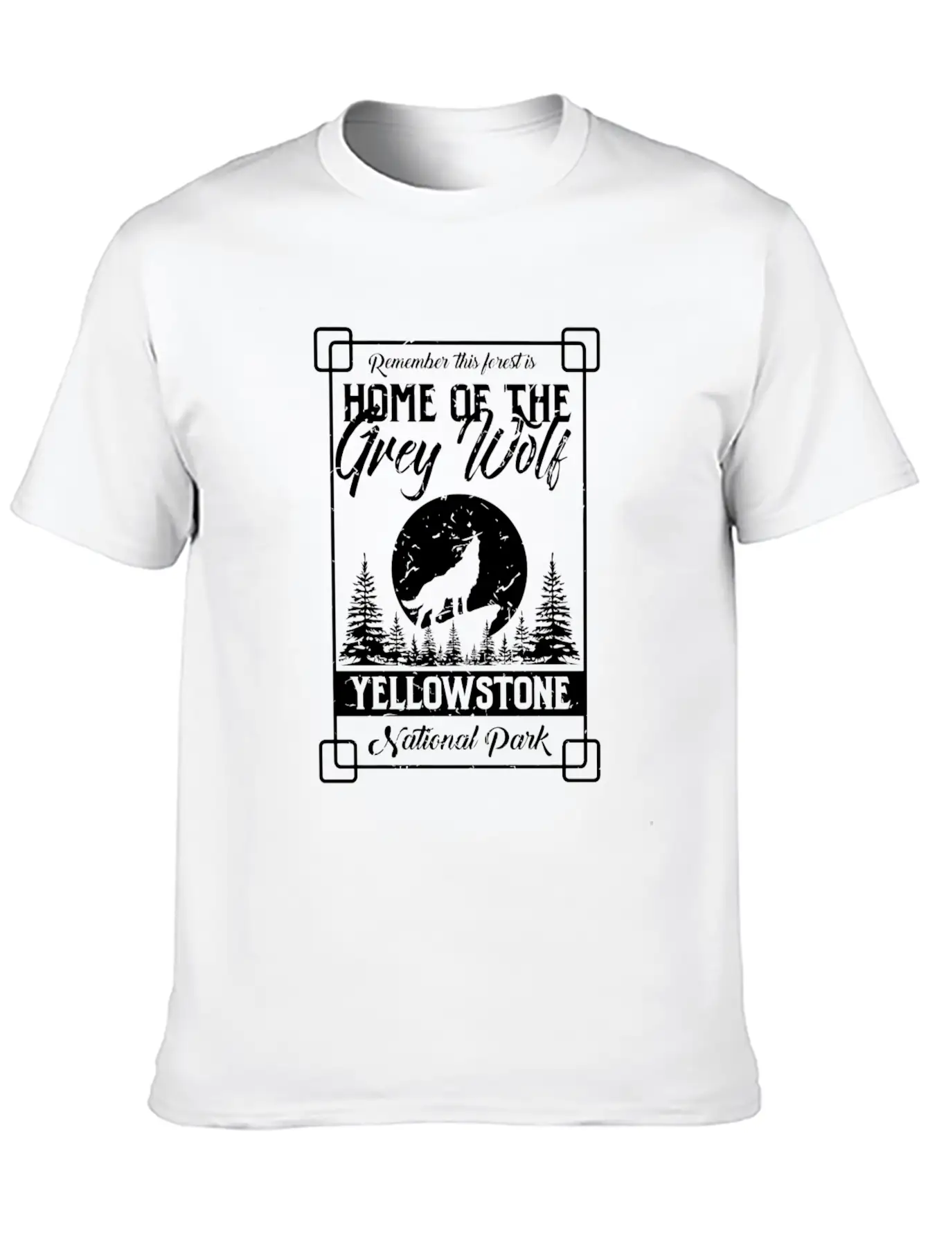 Home Of The Grey Wolf Yellowstone National Park Gi Essential Cotton Tee For Daily Outfits – Unisex Style