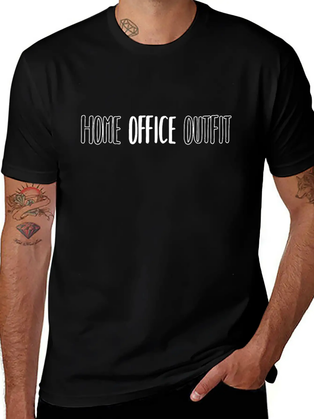Home Office Outfit Office Corona Covid-19 Funny Unisex Casual T-Shirt – Clean Design For Daily Comfort