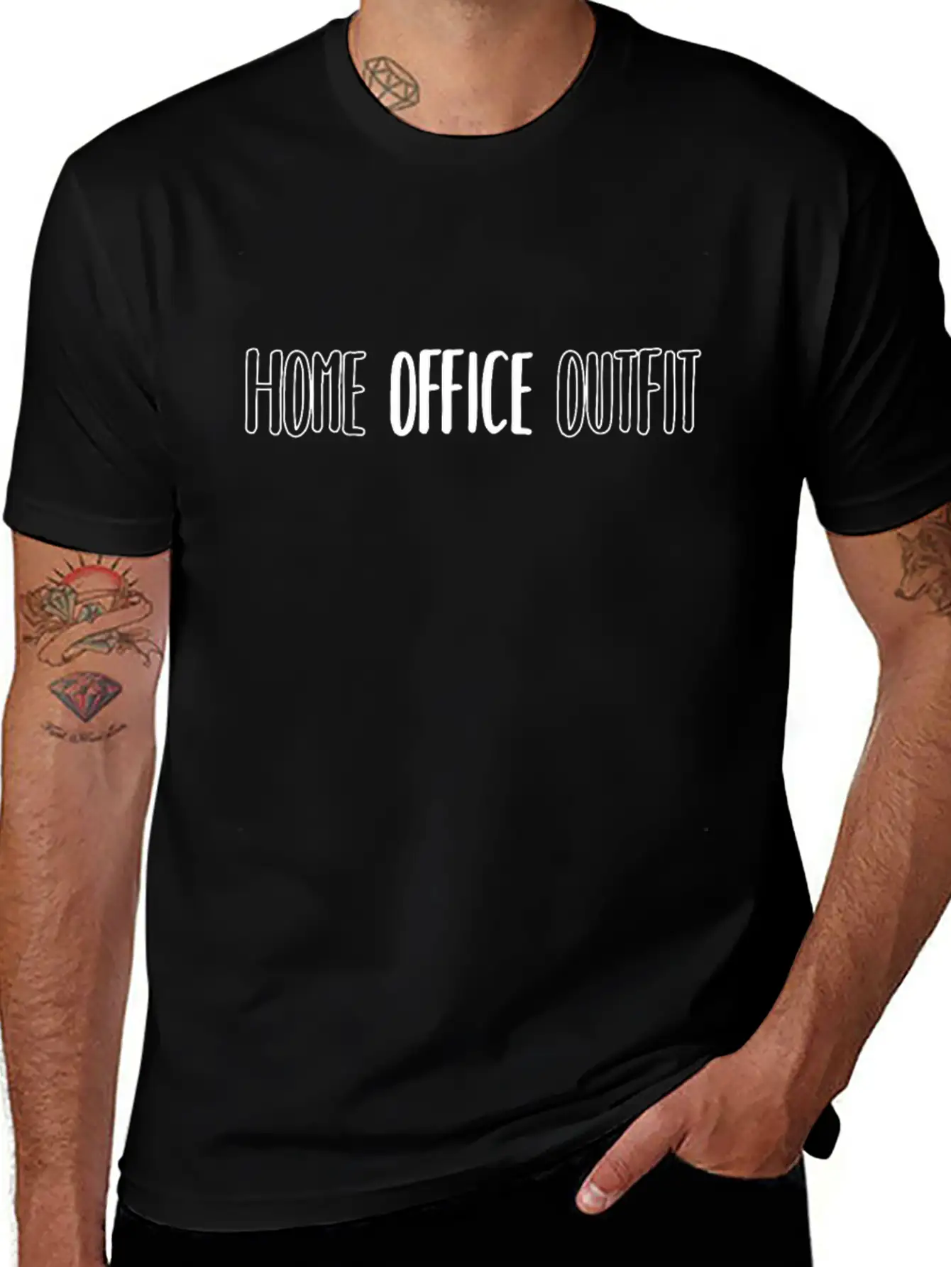 Home Office Outfit Office Corona Covid-19 Funny Unisex Casual T-Shirt – Clean Design For Daily Comfort