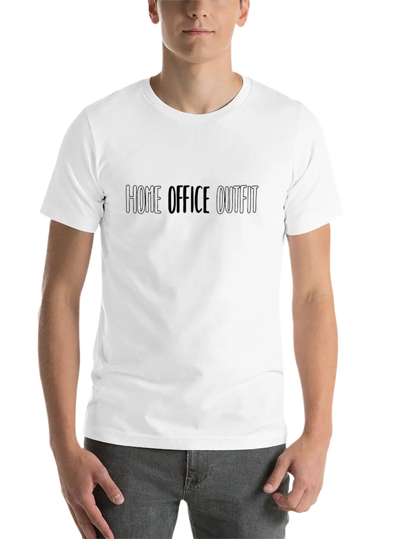 Home Office Outfit Office Corona Covid-19 Funny Unisex Casual T-Shirt – Clean Design For Daily Comfort