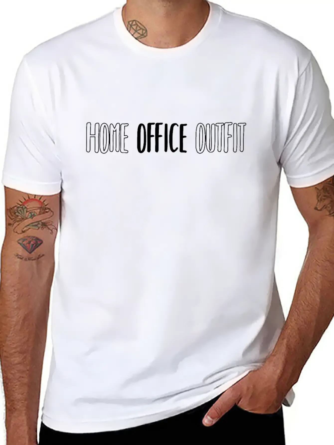 Home Office Outfit Office Corona Covid-19 Funny Unisex Casual T-Shirt – Clean Design For Daily Comfort