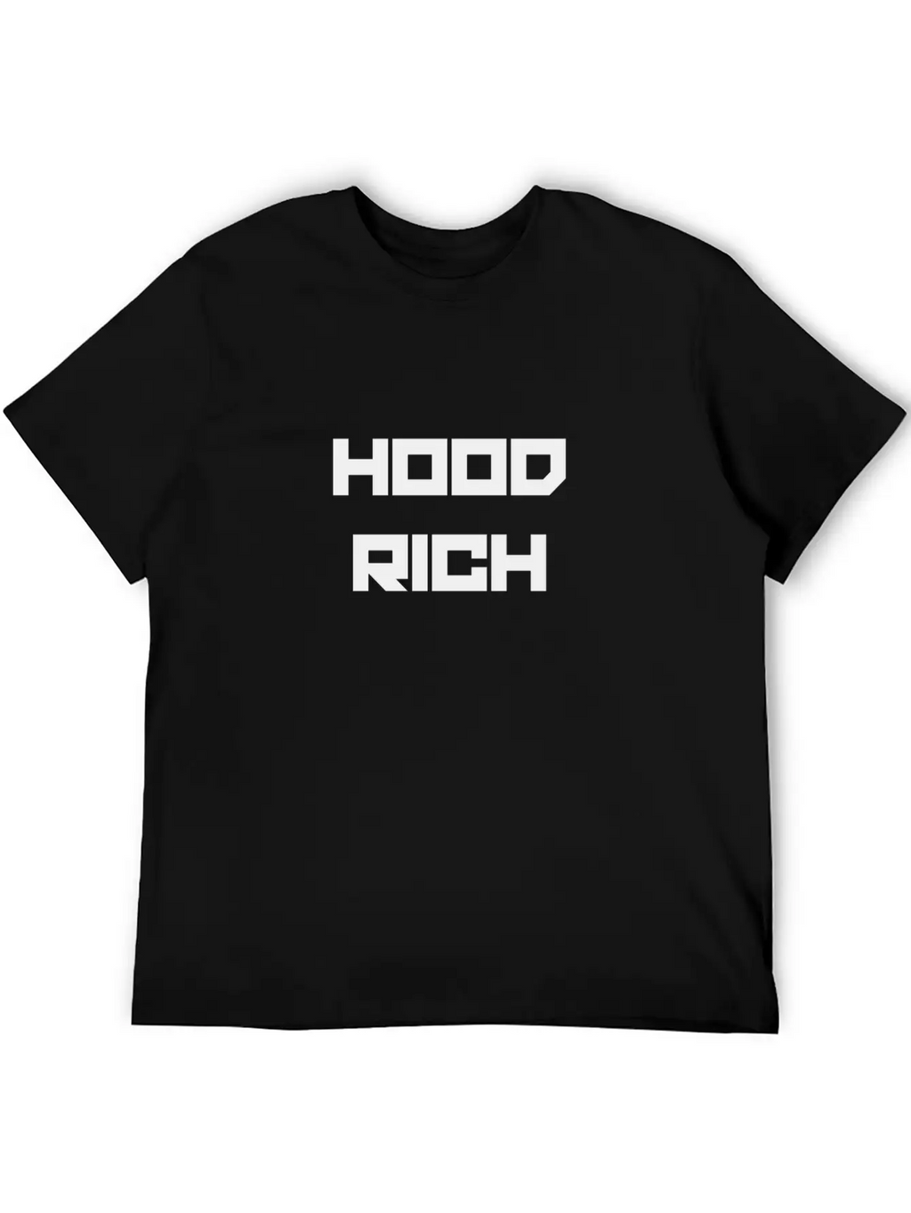 HOOD RICH (BLACK PRINT) Timeless Short Sleeve Tee – Comfy And Minimalist Design