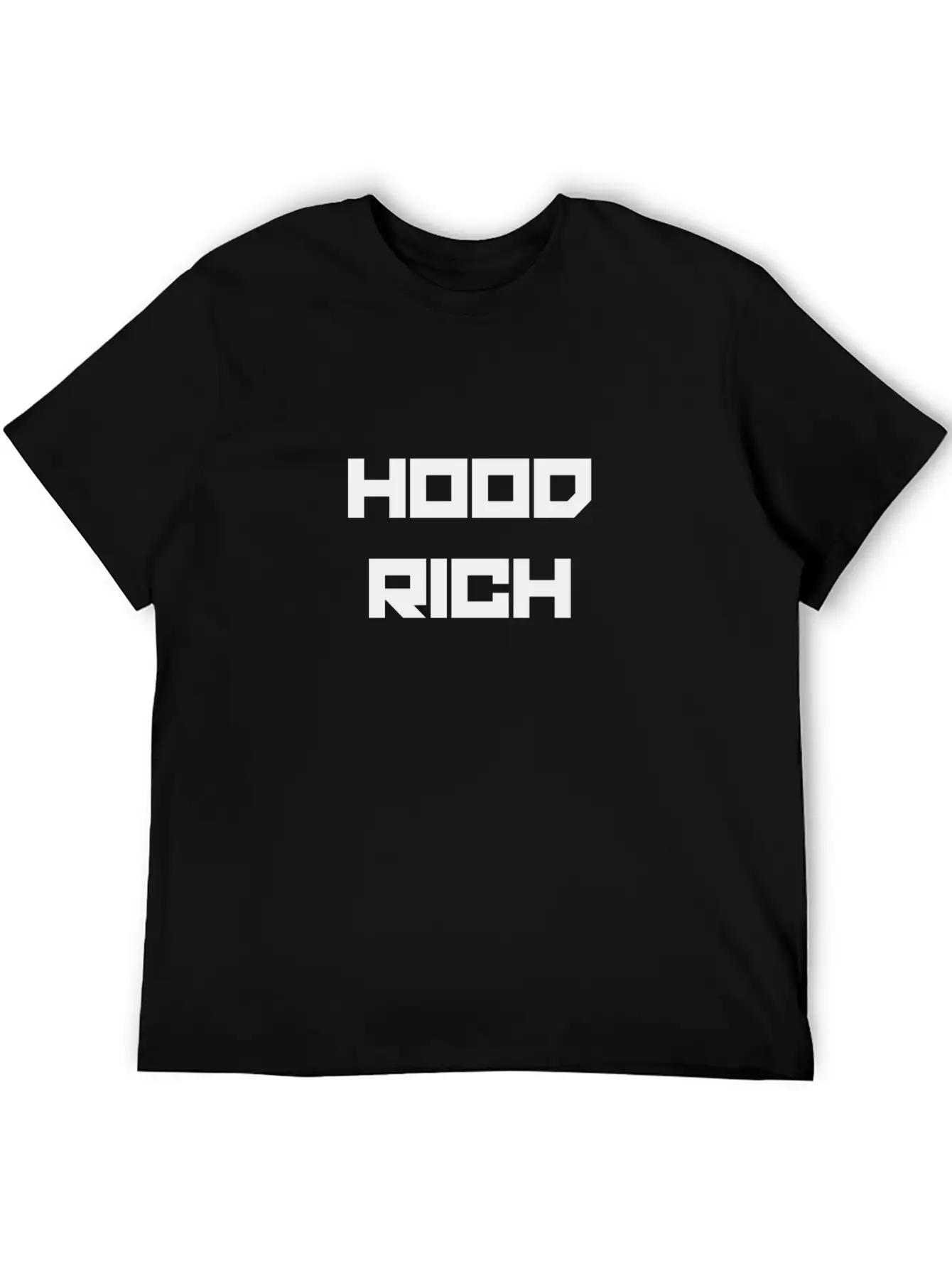 HOOD RICH (BLACK PRINT) Timeless Short Sleeve Tee – Comfy And Minimalist Design