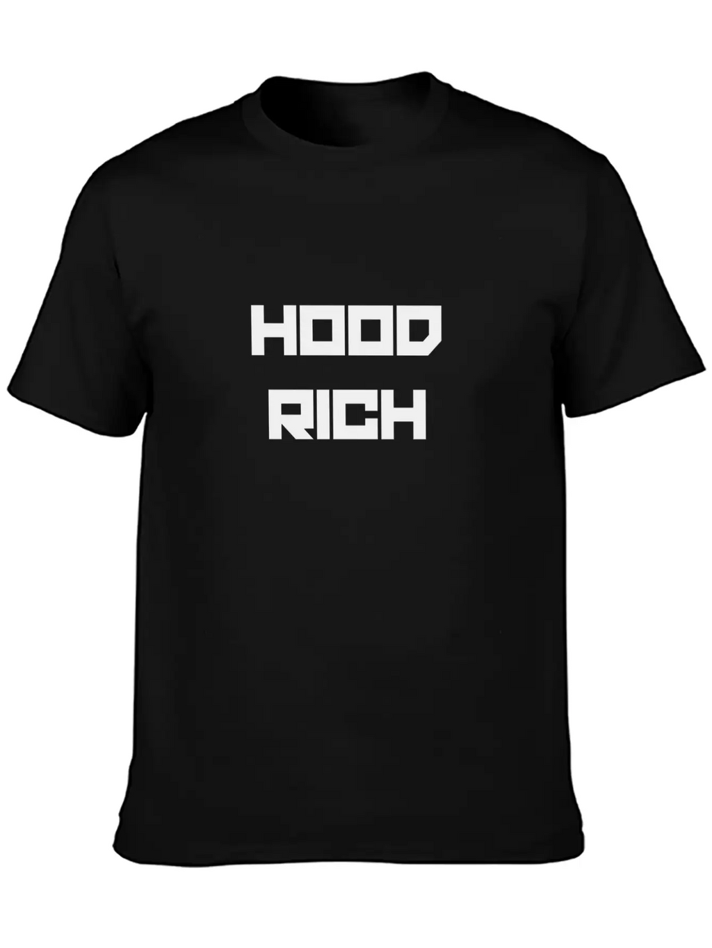 HOOD RICH (BLACK PRINT) Timeless Short Sleeve Tee – Comfy And Minimalist Design