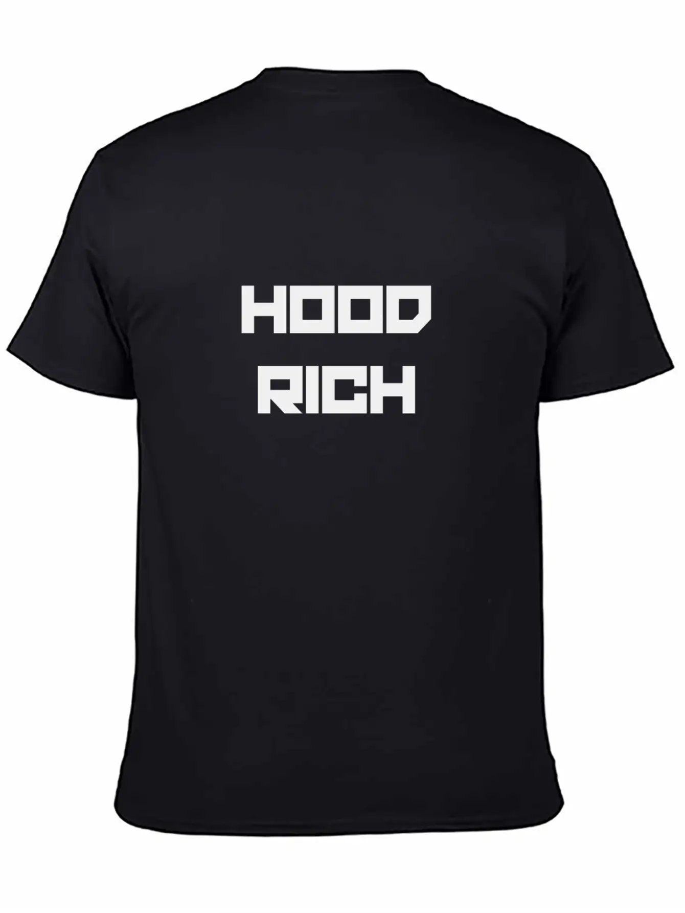 HOOD RICH (BLACK PRINT) Timeless Short Sleeve Tee – Comfy And Minimalist Design