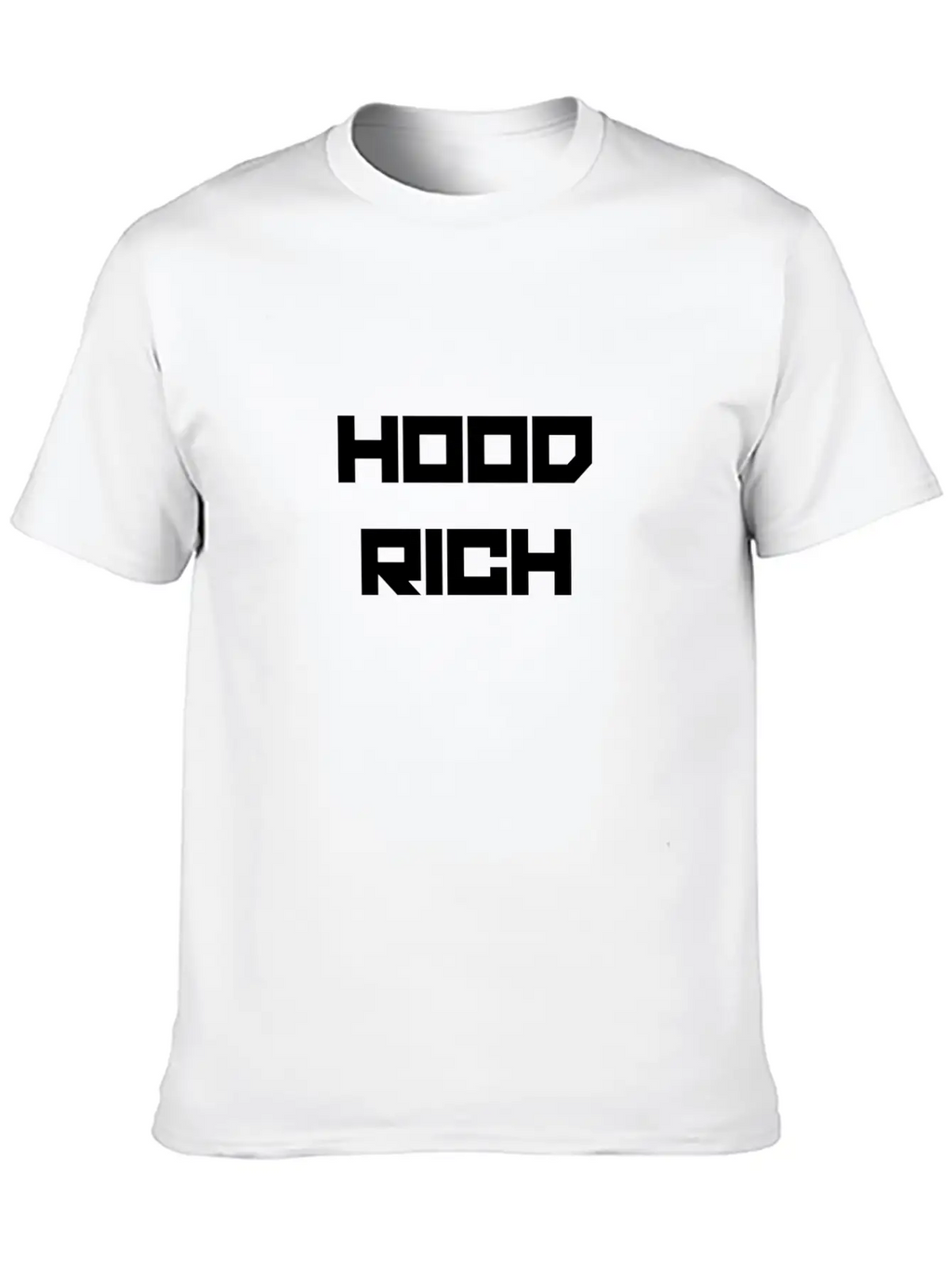 HOOD RICH (WHITE PRINT) Modern Fit Casual T-Shirt – Clean And Versatile Design