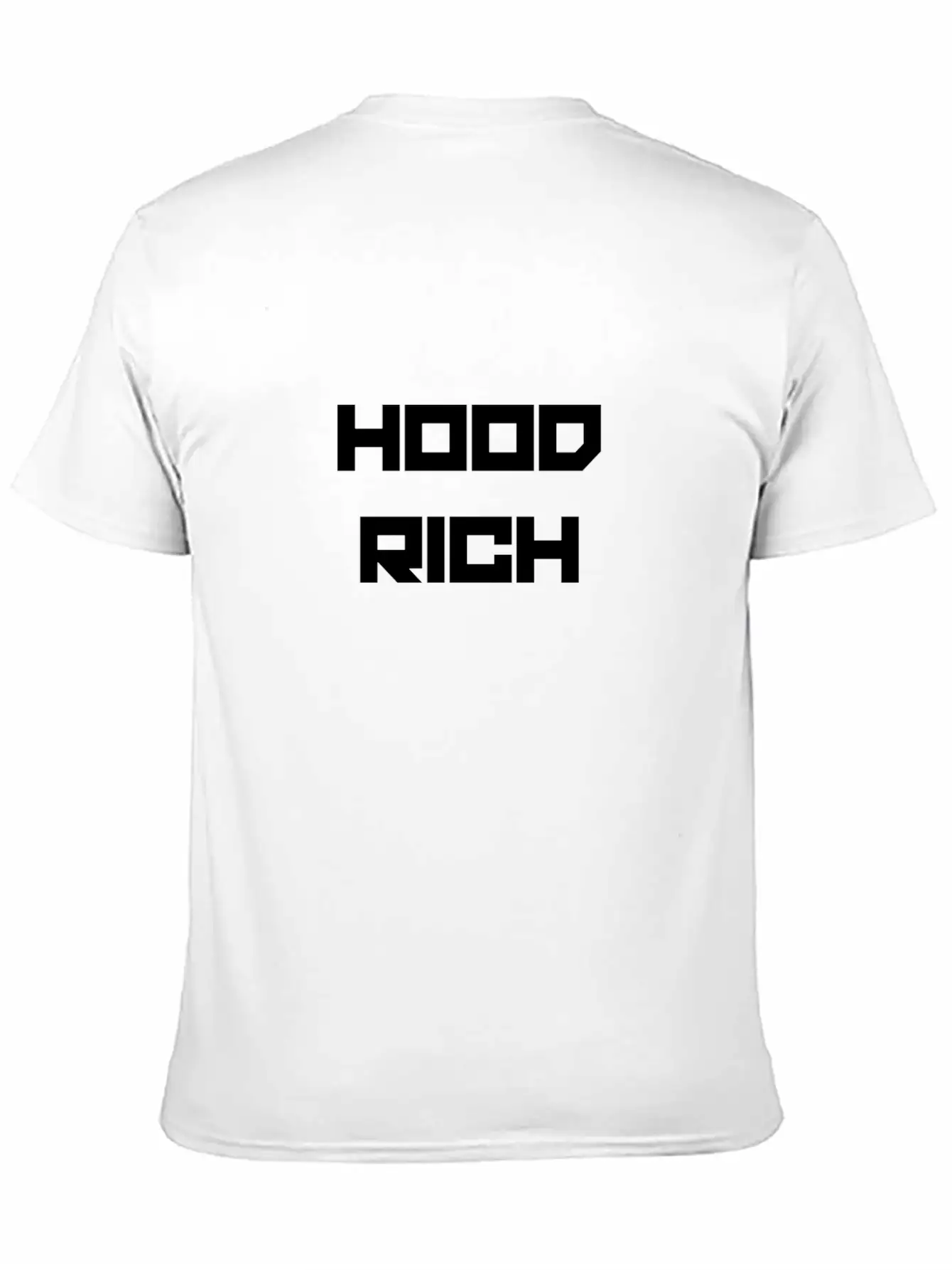 HOOD RICH (WHITE PRINT) Modern Fit Casual T-Shirt – Clean And Versatile Design