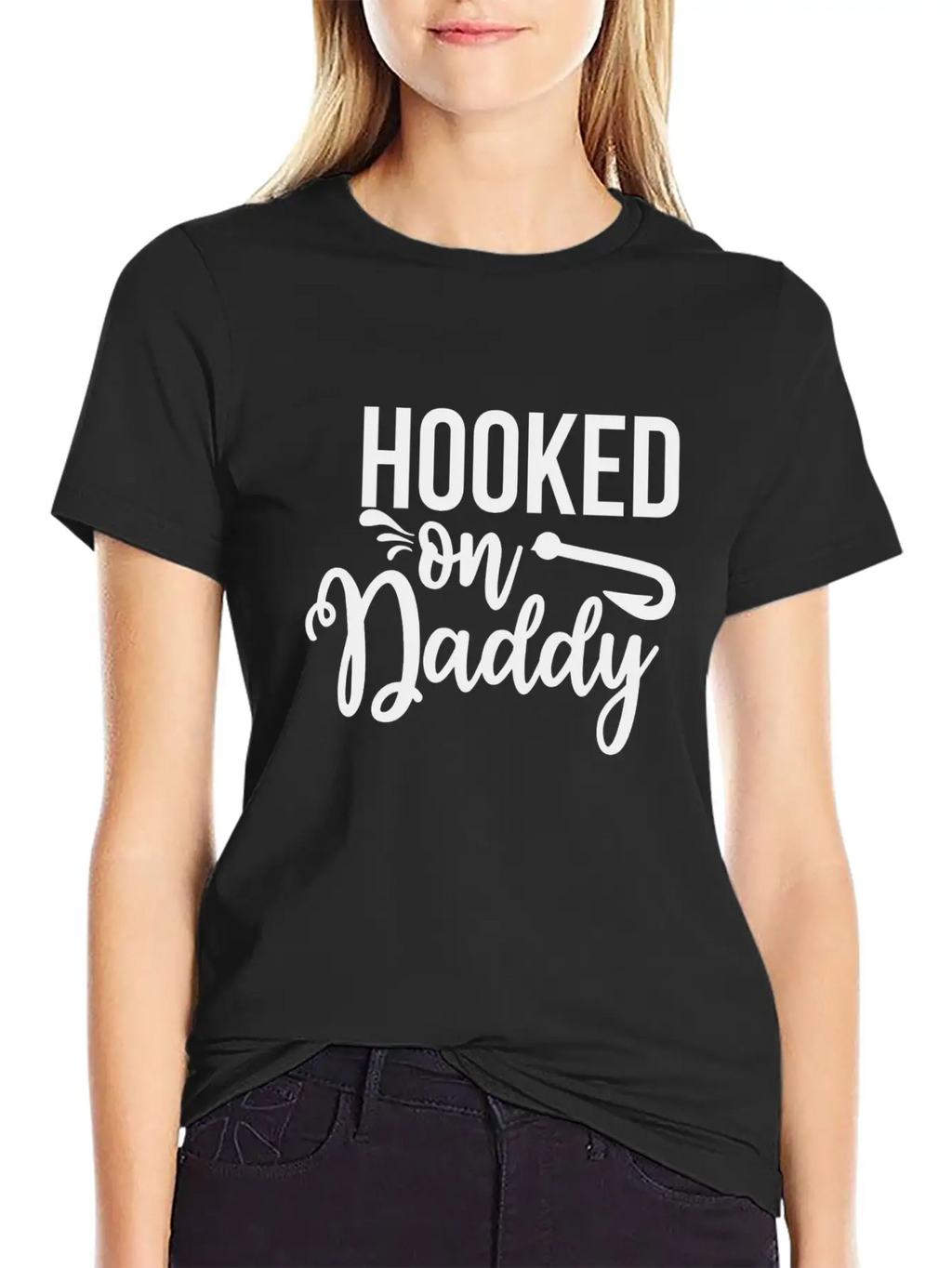 HOOKED ON Daddy Breathable Soft Cotton T-Shirt – Timeless Casual Look