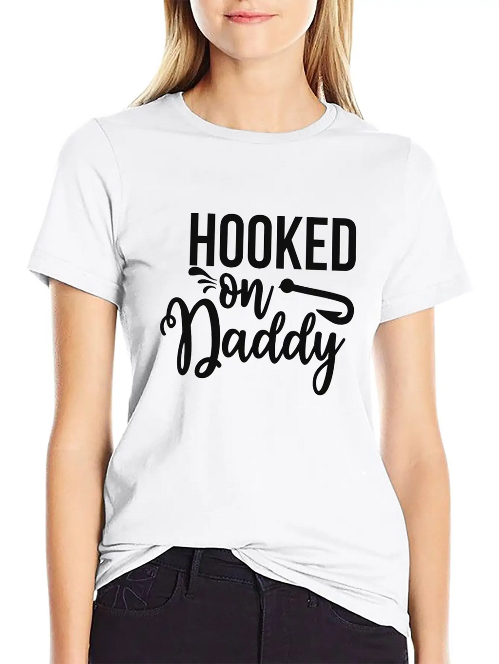 HOOKED ON Daddy Breathable Soft Cotton T-Shirt – Timeless Casual Look
