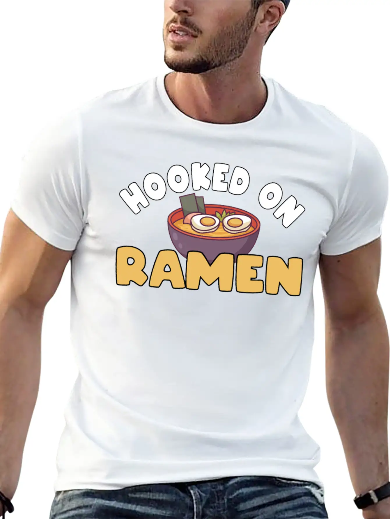 Hooked On Ramen Basic Graphic T-Shirt – Daily Comfort In Soft Cotton