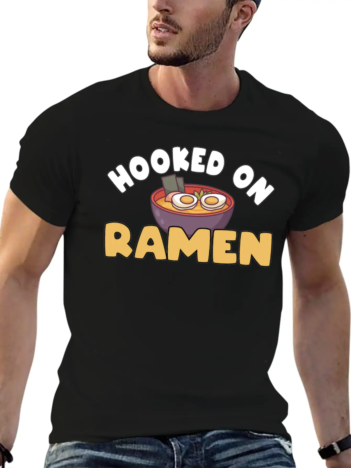 Hooked On Ramen Basic Graphic T-Shirt – Daily Comfort In Soft Cotton