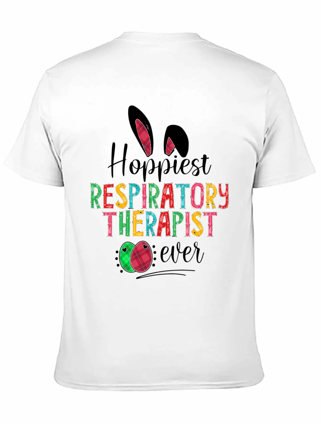 Hoppiest Reratory Therapist Ever Bunny Ears Easter Unisex Casual T-Shirt – Clean Design For Daily Comfort