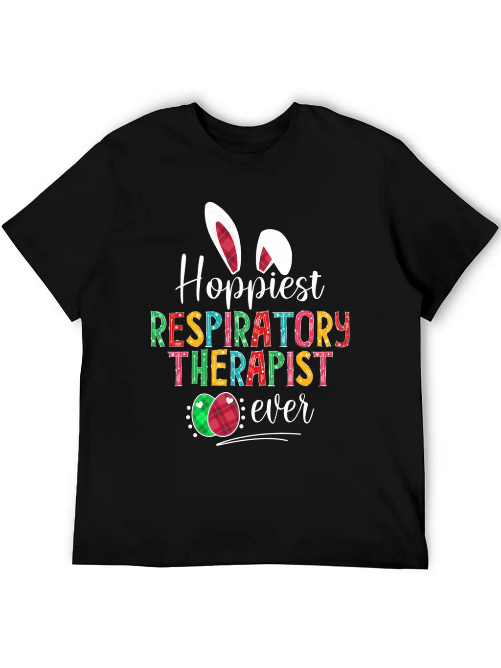 Hoppiest Reratory Therapist Ever Bunny Ears Easter Unisex Casual T-Shirt – Clean Design For Daily Comfort
