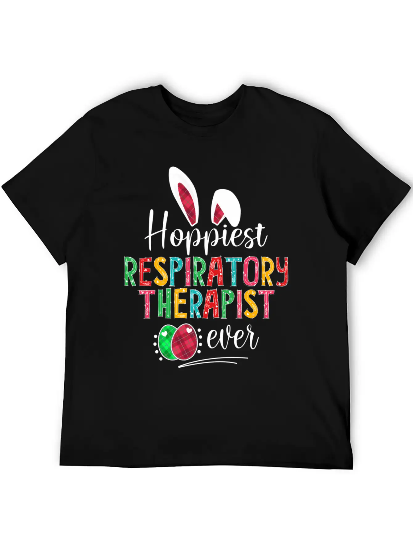 Hoppiest Reratory Therapist Ever Bunny Ears Easter Unisex Casual T-Shirt – Clean Design For Daily Comfort