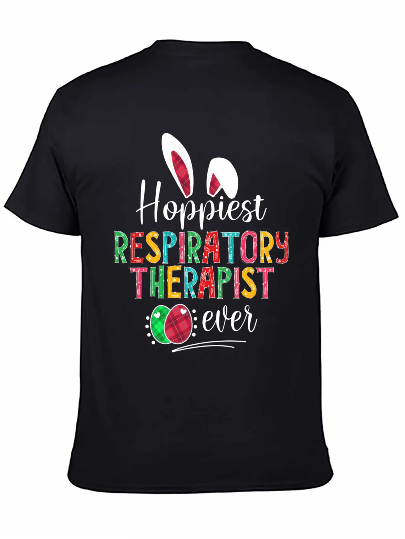 Hoppiest Reratory Therapist Ever Bunny Ears Easter Unisex Casual T-Shirt – Clean Design For Daily Comfort