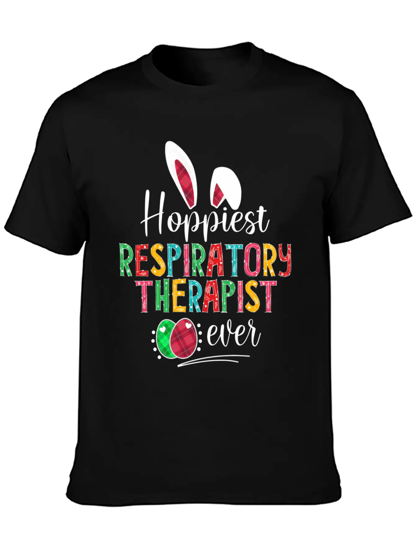 Hoppiest Reratory Therapist Ever Bunny Ears Easter Unisex Casual T-Shirt – Clean Design For Daily Comfort