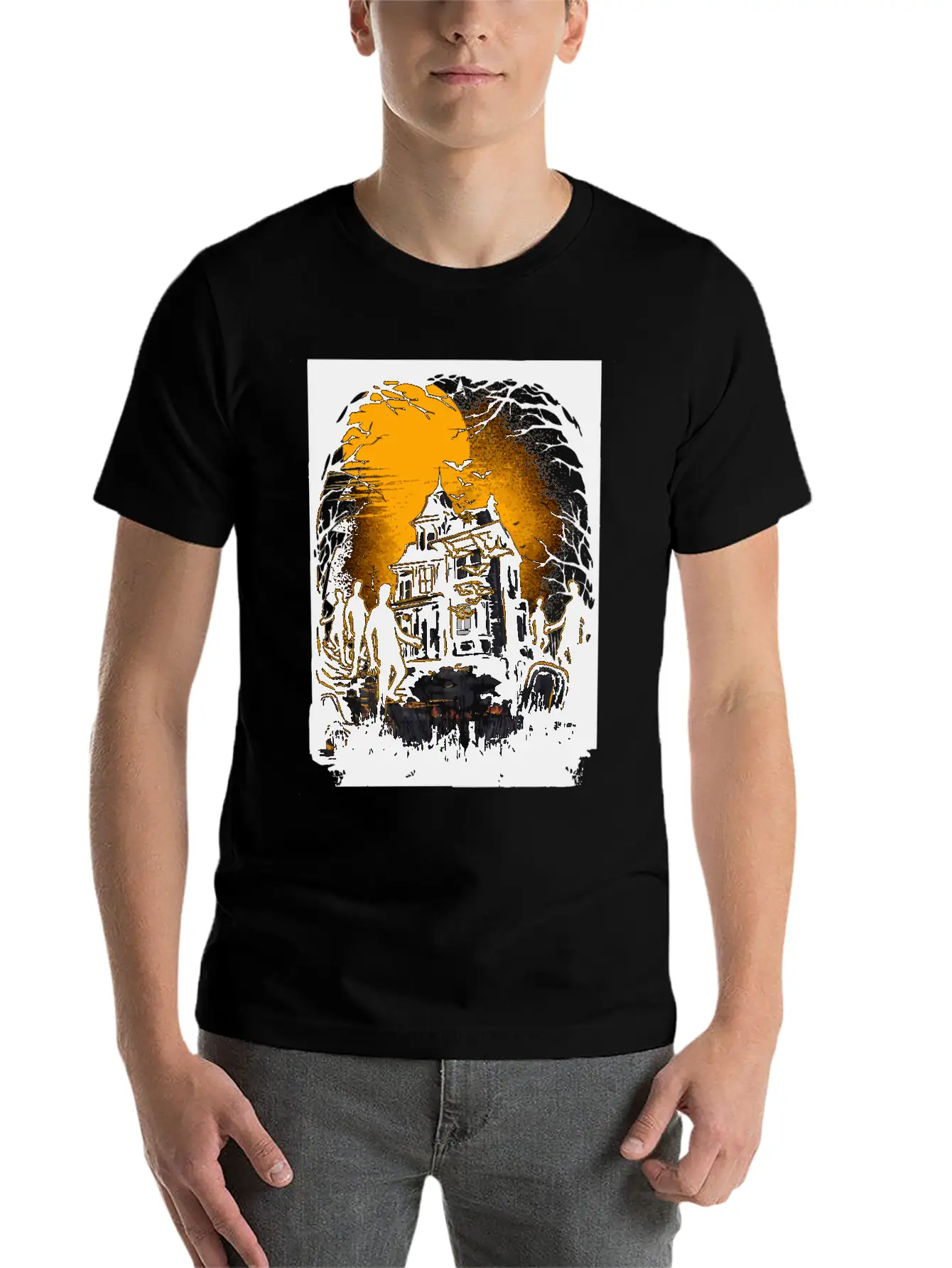 Horrific Halloween Nightmare Scene Classic Cotton Tee – Unisex Comfort For Any Season