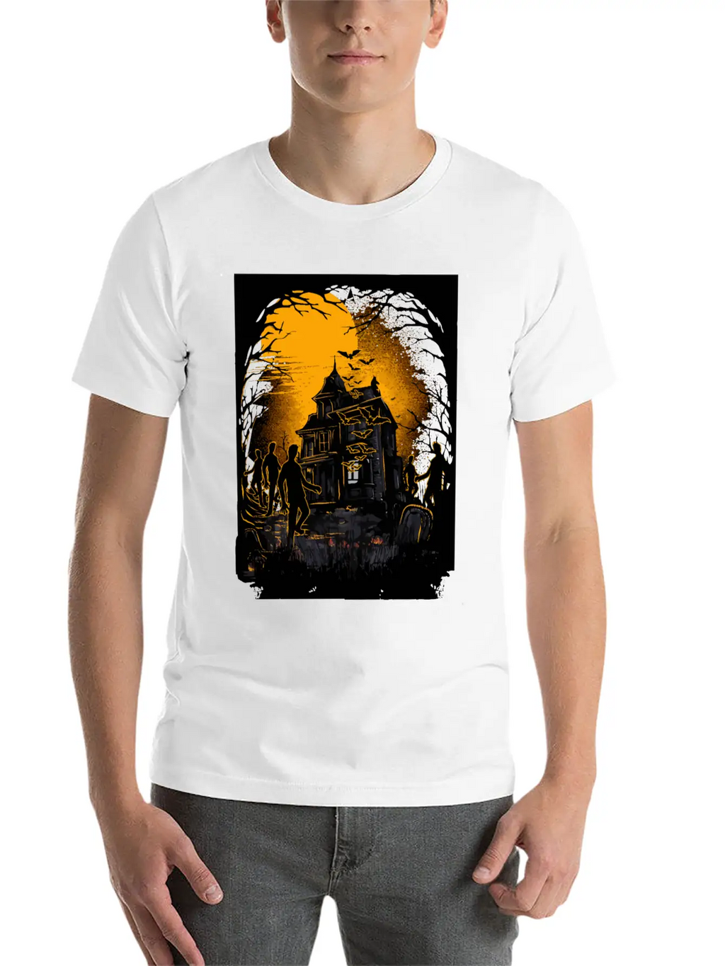 Horrific Halloween Nightmare Scene Classic Cotton Tee – Unisex Comfort For Any Season
