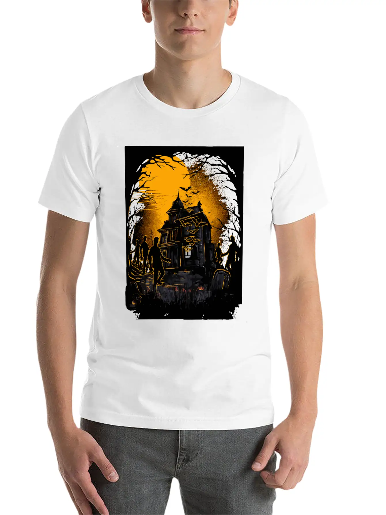 Horrific Halloween Nightmare Scene Classic Cotton Tee – Unisex Comfort For Any Season