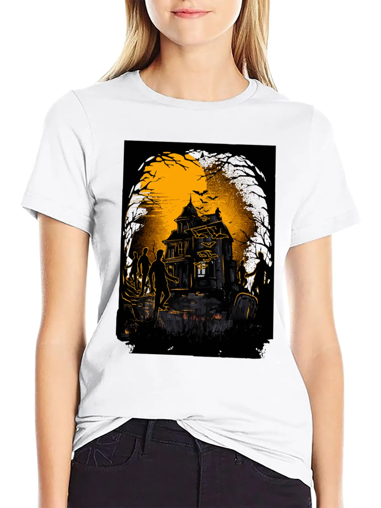 Horrific Halloween Nightmare Scene Classic Cotton Tee – Unisex Comfort For Any Season