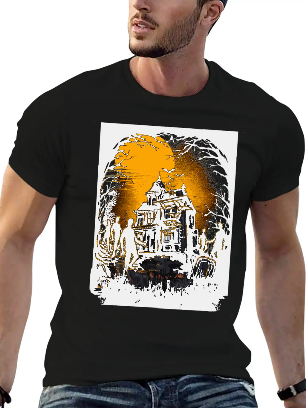 Horrific Halloween Nightmare Scene Classic Cotton Tee – Unisex Comfort For Any Season