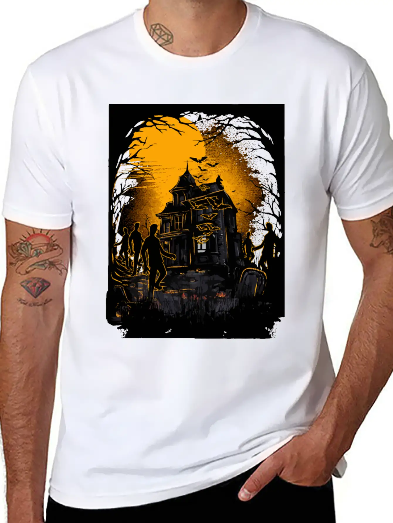 Horrific Halloween Nightmare Scene Classic Cotton Tee – Unisex Comfort For Any Season