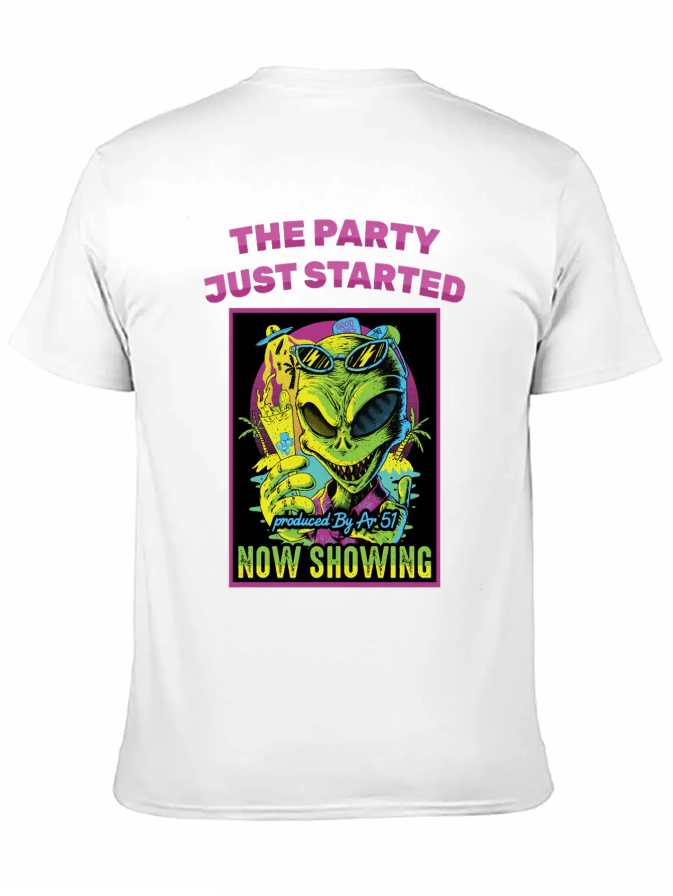 Horror Poster - The Party Just Started - Alien - Unisex Casual T-Shirt – Clean Design For Daily Comfort