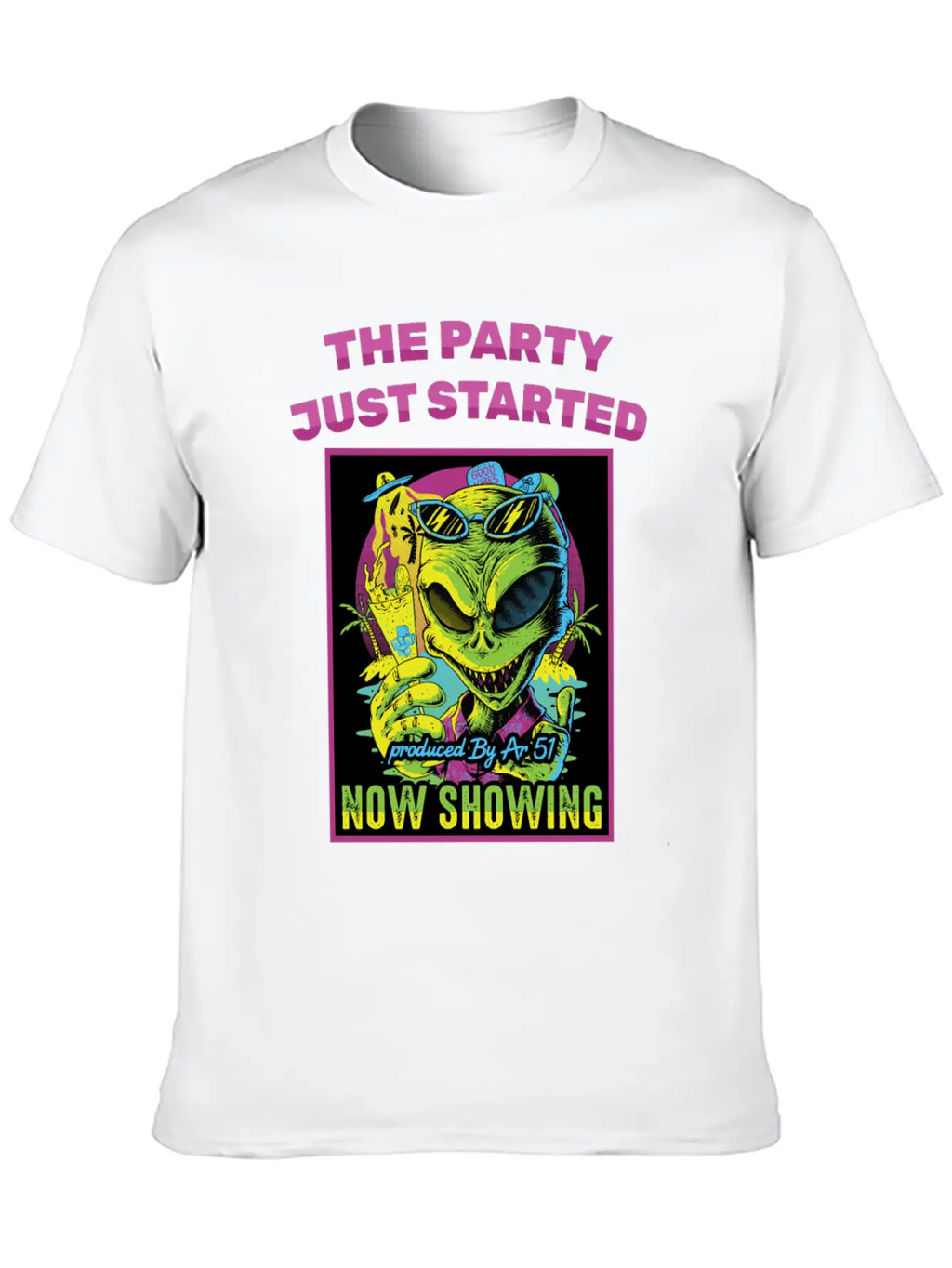 Horror Poster - The Party Just Started - Alien - Unisex Casual T-Shirt – Clean Design For Daily Comfort