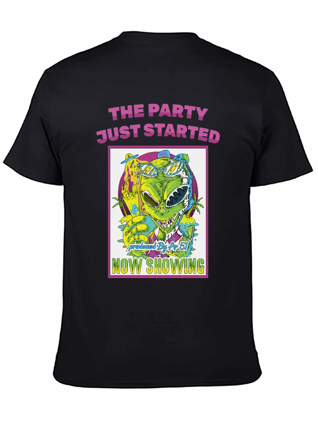 Horror Poster - The Party Just Started - Alien - Unisex Casual T-Shirt – Clean Design For Daily Comfort