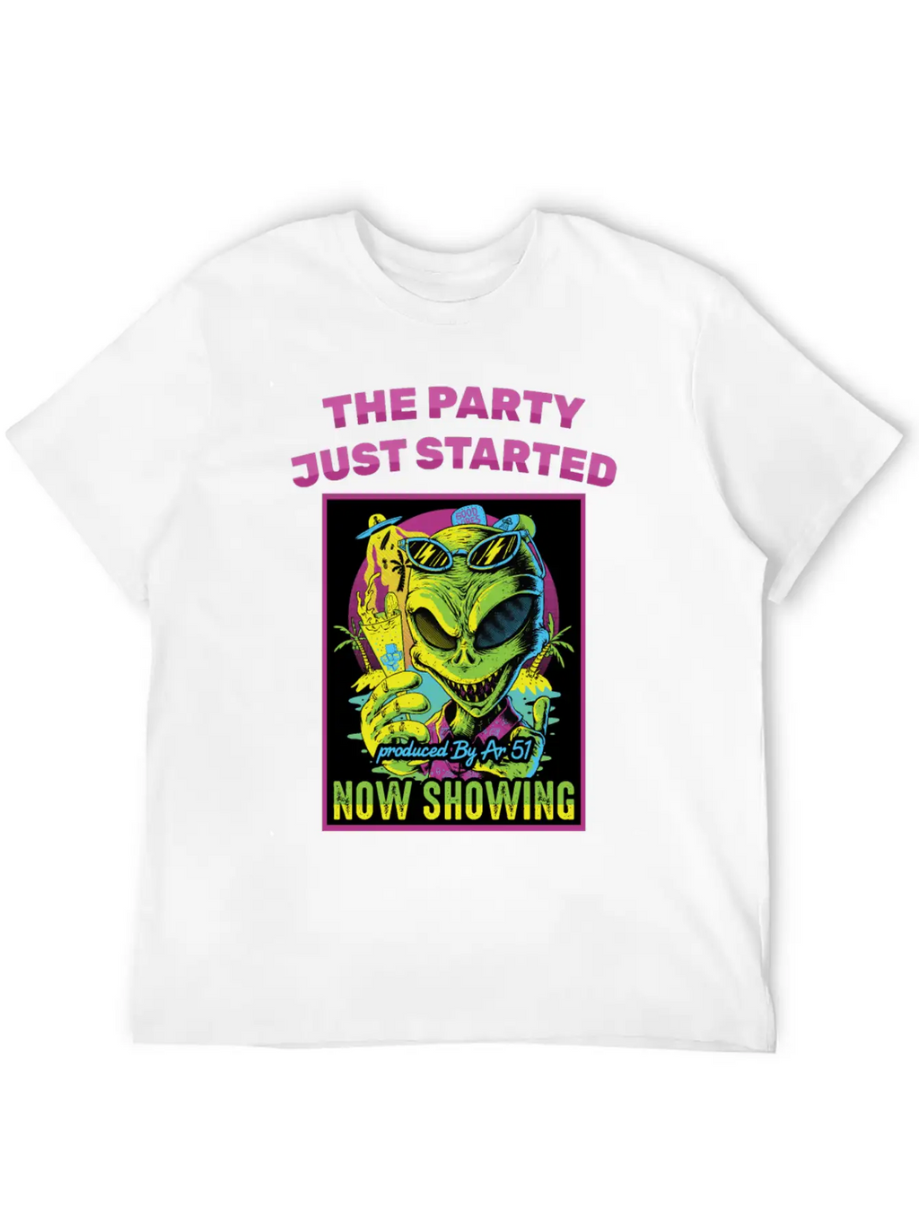 Horror Poster - The Party Just Started - Alien - Unisex Casual T-Shirt – Clean Design For Daily Comfort