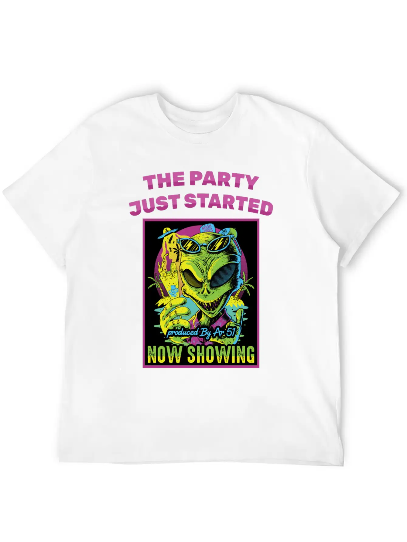 Horror Poster - The Party Just Started - Alien - Unisex Casual T-Shirt – Clean Design For Daily Comfort