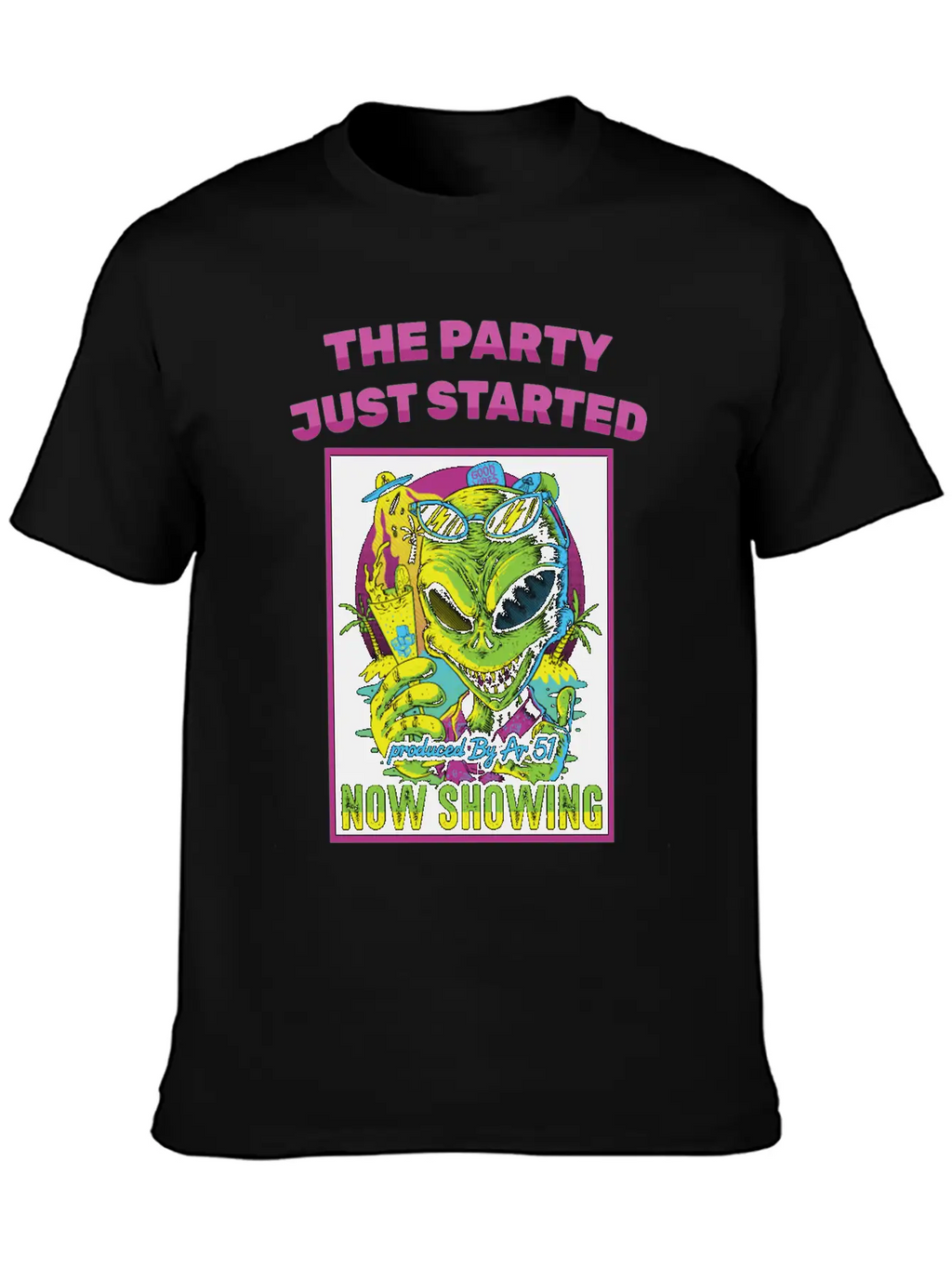 Horror Poster - The Party Just Started - Alien - Unisex Casual T-Shirt – Clean Design For Daily Comfort