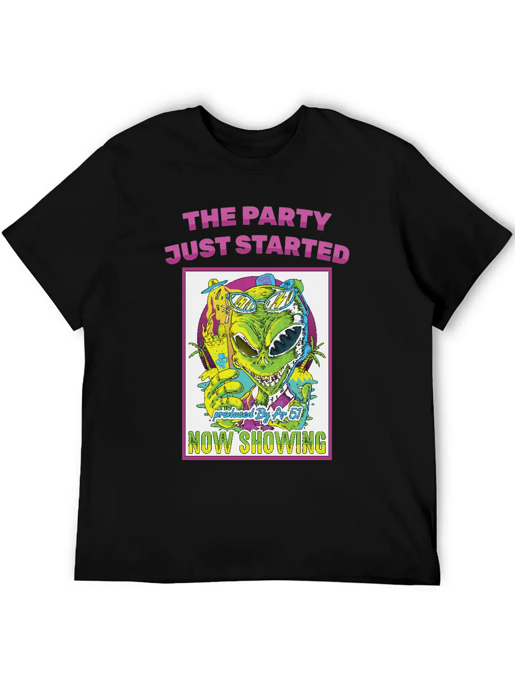 Horror Poster - The Party Just Started - Alien - Unisex Casual T-Shirt – Clean Design For Daily Comfort