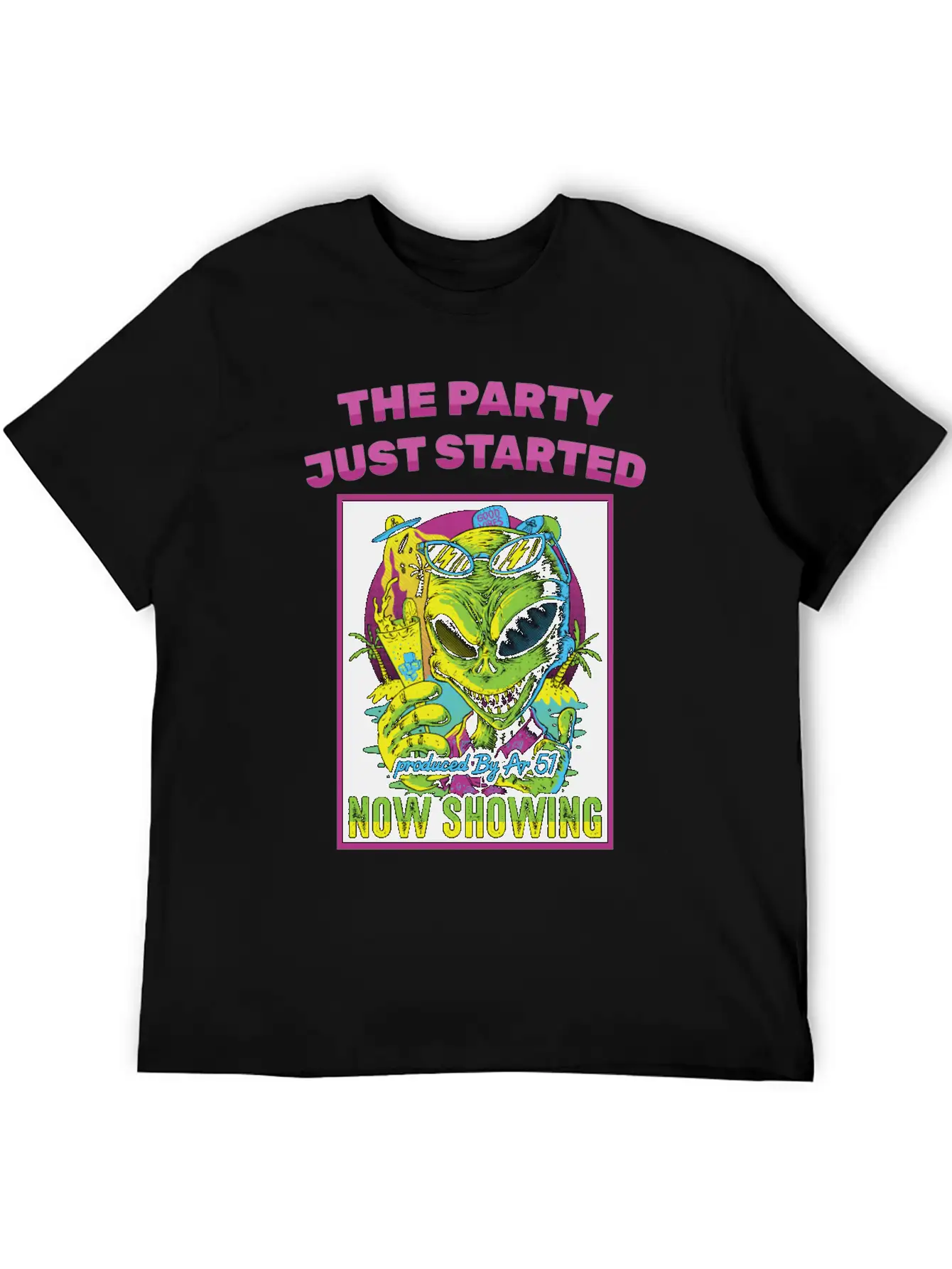Horror Poster - The Party Just Started - Alien - Unisex Casual T-Shirt – Clean Design For Daily Comfort