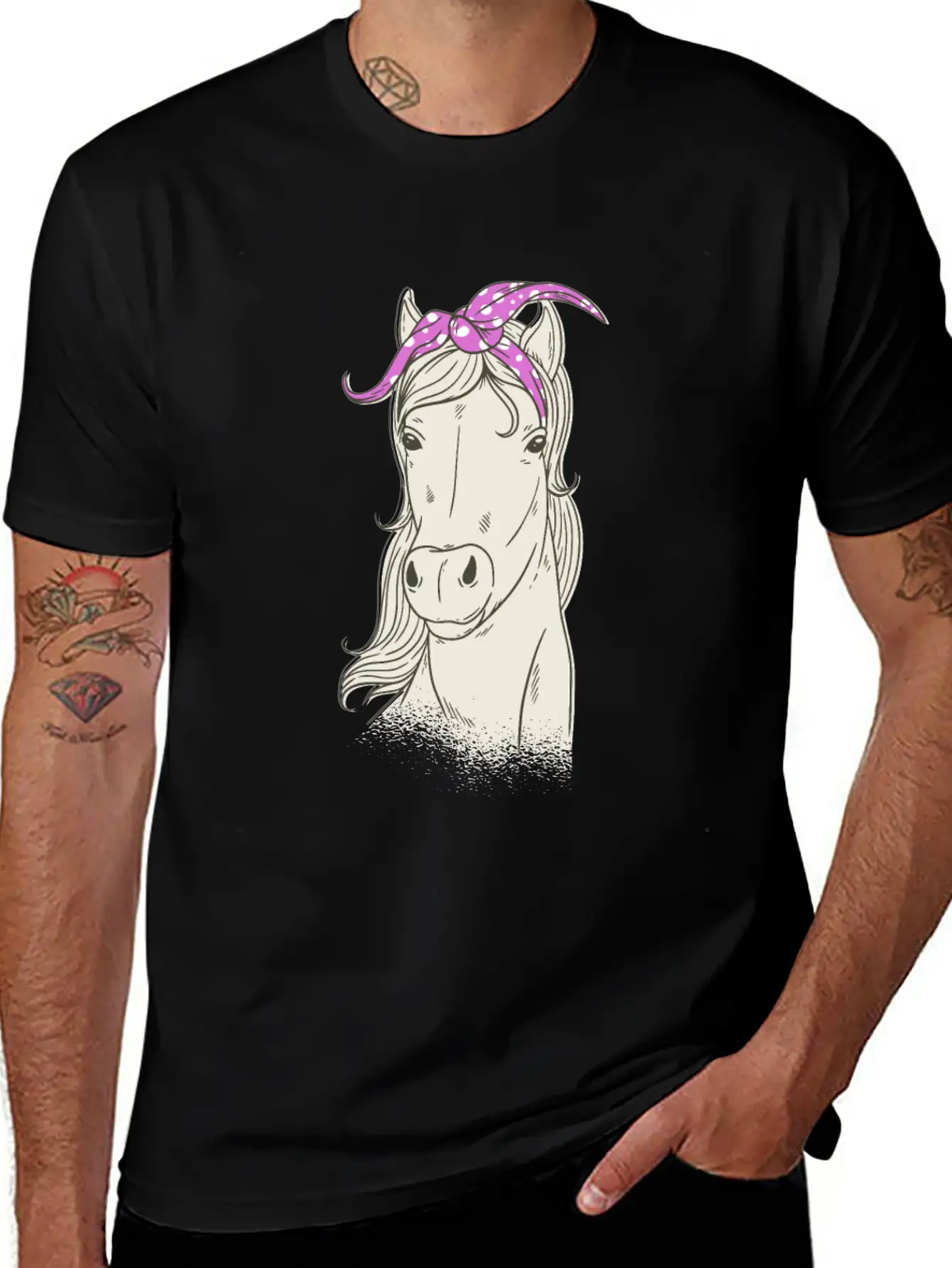 Horse Bandana Horse Riding Love Horses Stylish Everyday T-Shirt – Unisex Basic Cotton Tee