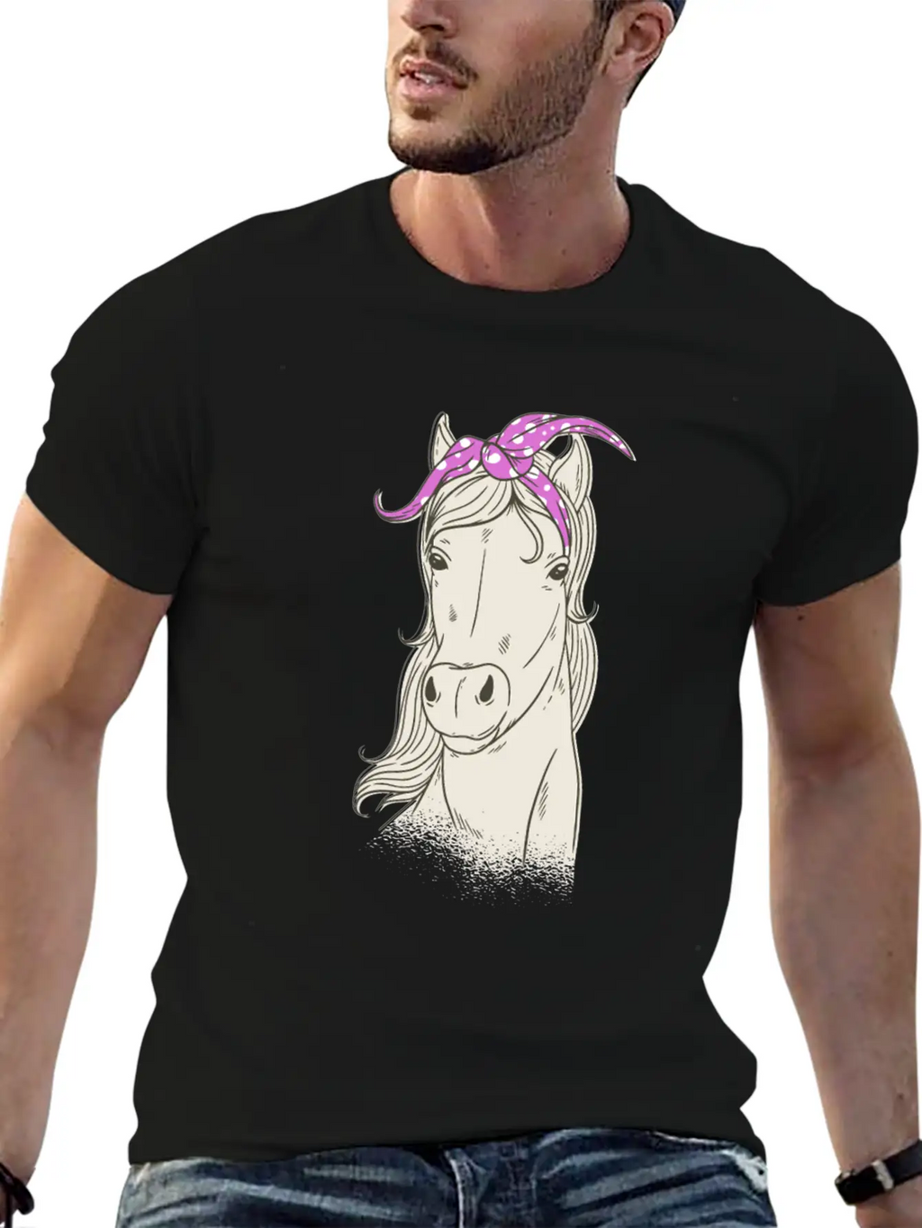 Horse Bandana Horse Riding Love Horses Stylish Everyday T-Shirt – Unisex Basic Cotton Tee