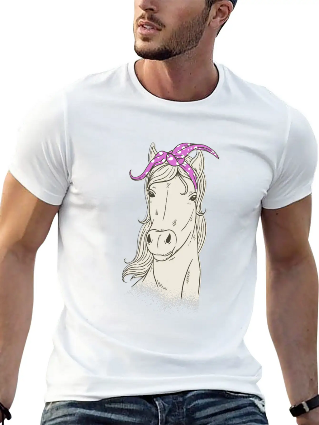 Horse Bandana Horse Riding Love Horses Stylish Everyday T-Shirt – Unisex Basic Cotton Tee