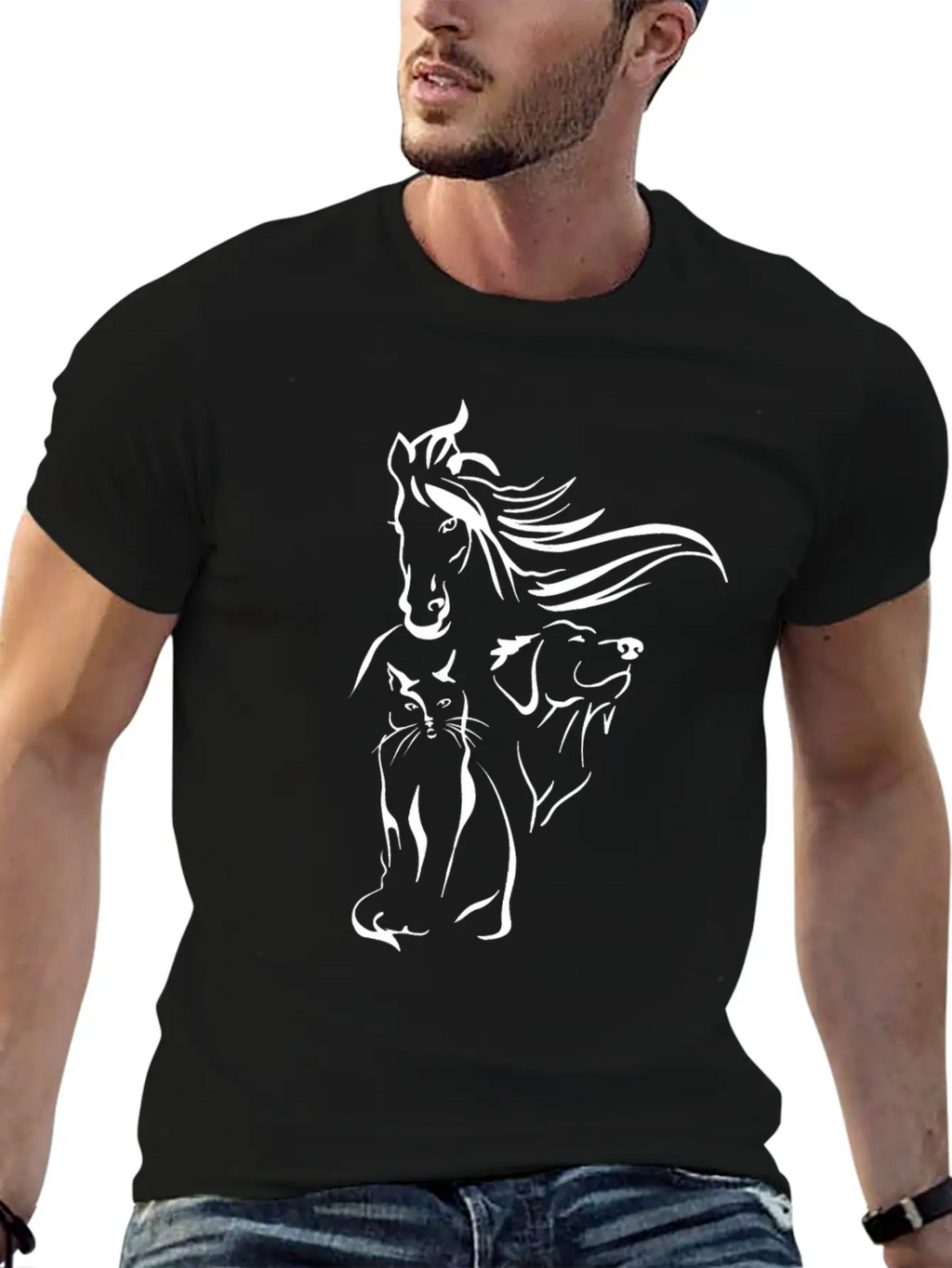 Horse Cat Girl Dog And Pets Have Rights Gift Classic Cotton Tee – Unisex Comfort For Any Season