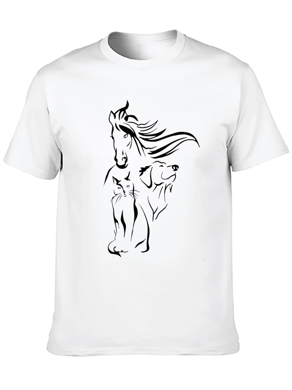 Horse Cat Girl Dog And Pets Have Rights Gift Classic Cotton Tee – Unisex Comfort For Any Season