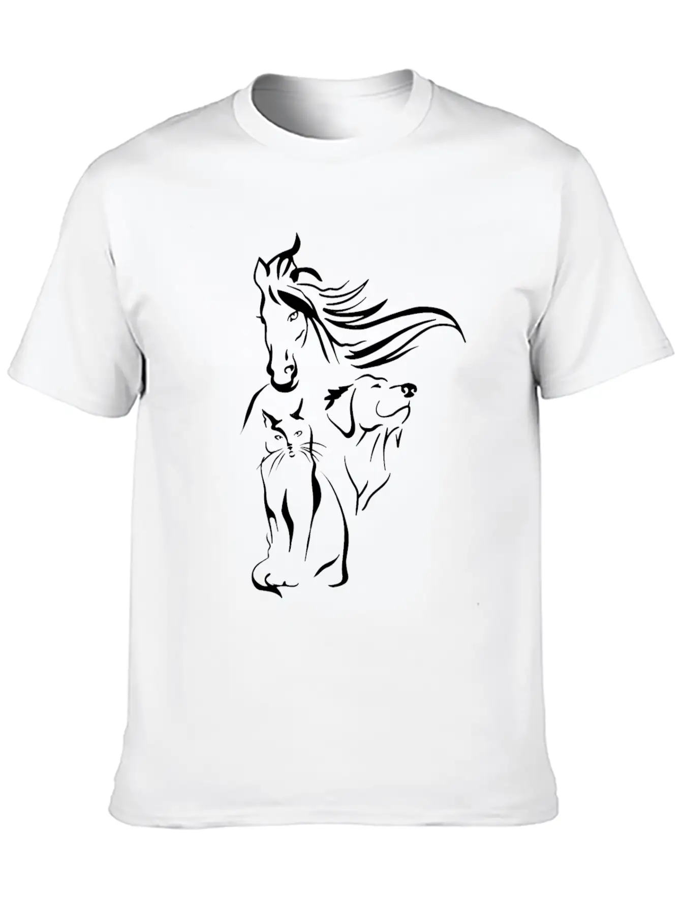 Horse Cat Girl Dog And Pets Have Rights Gift Classic Cotton Tee – Unisex Comfort For Any Season