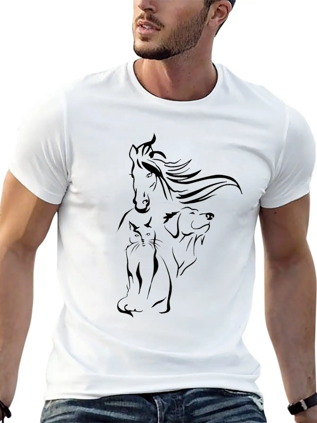 Horse Cat Girl Dog And Pets Have Rights Gift Classic Cotton Tee – Unisex Comfort For Any Season