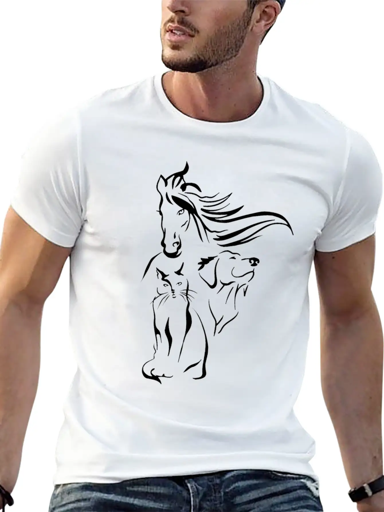 Horse Cat Girl Dog And Pets Have Rights Gift Classic Cotton Tee – Unisex Comfort For Any Season