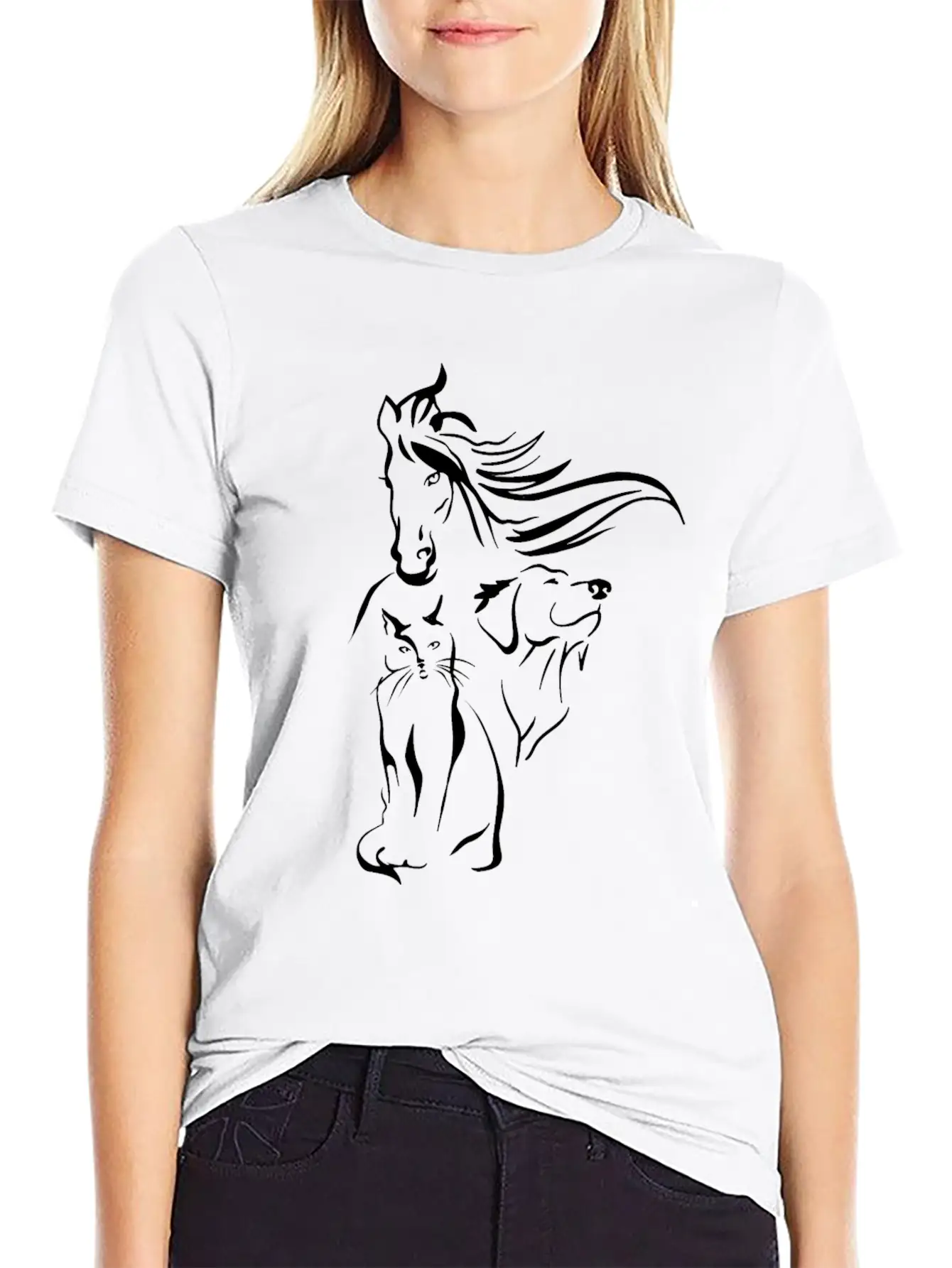Horse Cat Girl Dog And Pets Have Rights Gift Classic Cotton Tee – Unisex Comfort For Any Season