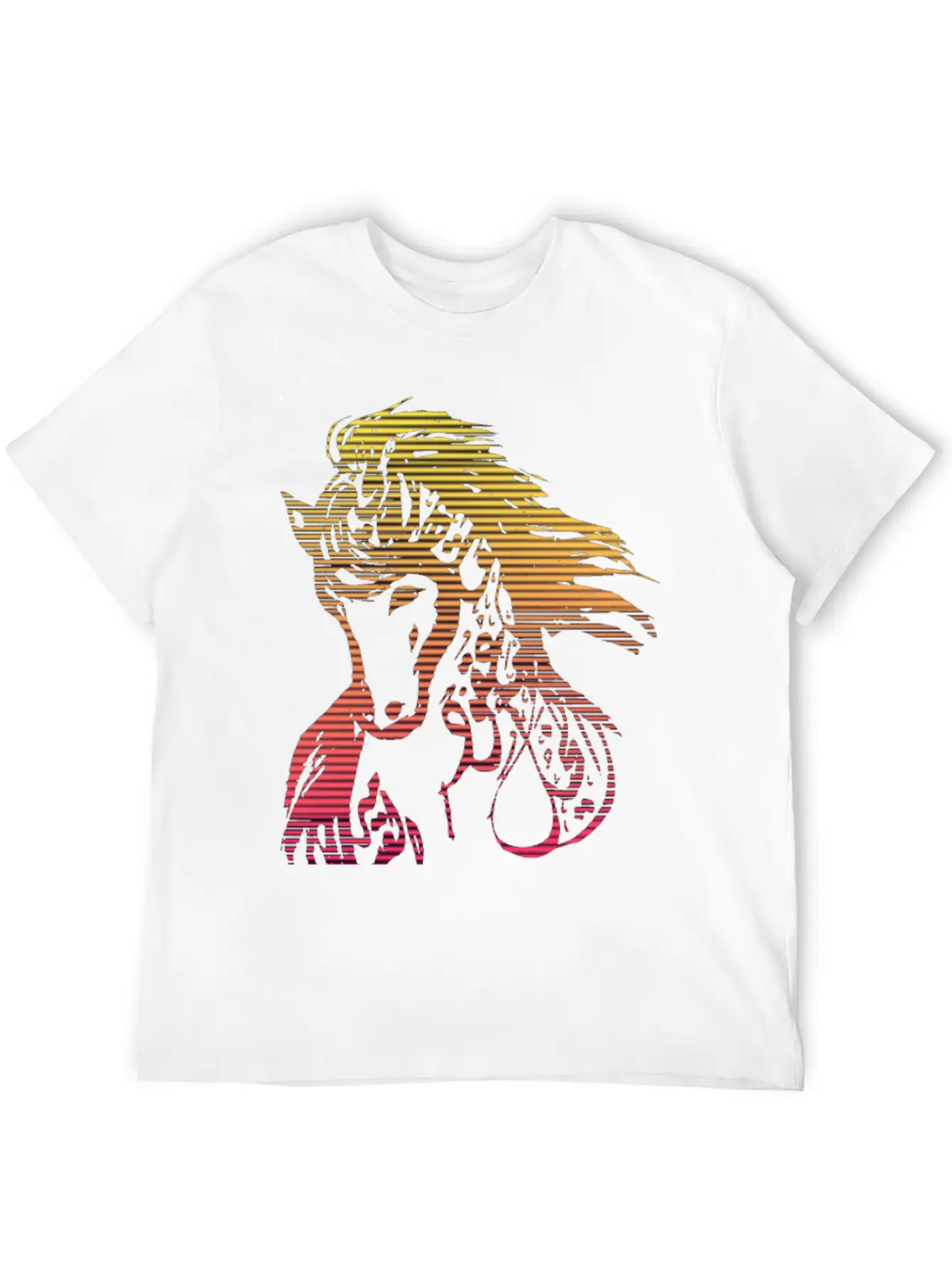 Horse Face Colorful Hand Drawn Breathable Soft Cotton T-Shirt – Timeless Casual Look