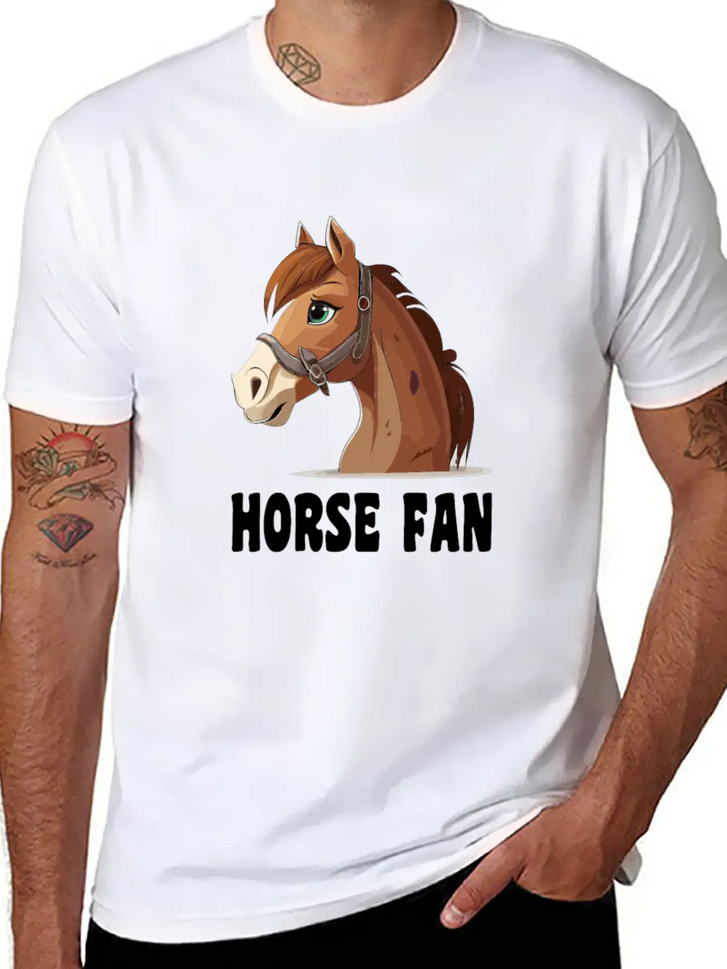 Horse Fan Cartoon Breathable Graphic T-Shirt – Perfect For Casual Days